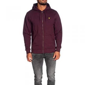 XL Herren Sweatjacke mit Zip-Closure Burgunder – Lyle & Scott