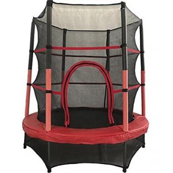 Trampolín Infantil Rojo con Red 137x183 cm