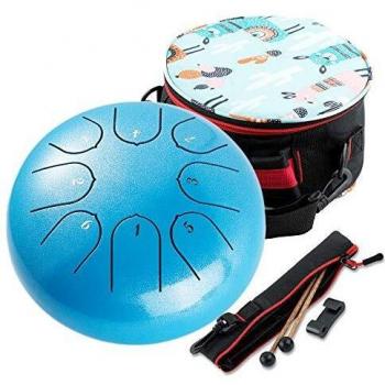 Tongue Drum 8 Notes 6 inches Musical Steel Drum Percussion Instrument with Drum Mallets Carry Bag Great Gift for Beginner Adult Kid