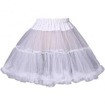 Jupe Bouffante Femme Blanc Uni