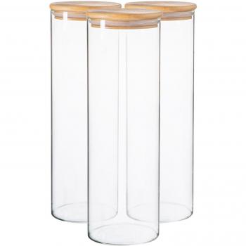 Clear Scandi Glass Jars with Wooden Lids