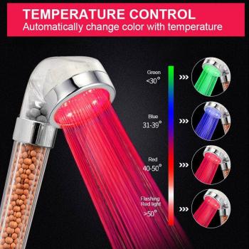 GASON Spa Bathroom Shower Head with LED