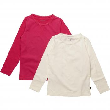 Minymo Baby Mädchen T-Shirt Pack – 2x Langarm, 12‑18 Mo., Größe 86, Pink & Weiß