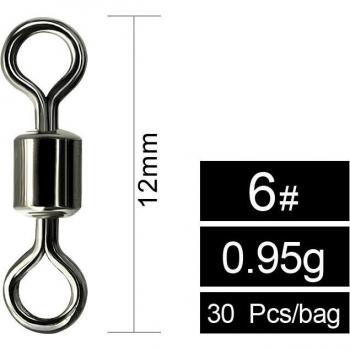 Hunthouse Stainless Steel Fishing Swivel Rings 8mm-15mm, 30pcs Ball Bearing Connectors