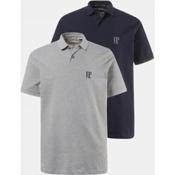 Polo in cotone piqué, confezione doppia, uomo, blu, taglia L, JP1880