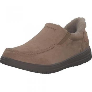 MURETTE Moc Toe Slip-Ins with Faux Fur – Tan (Men's)