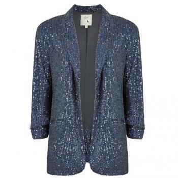 Yumi Navy Sequin Blazer