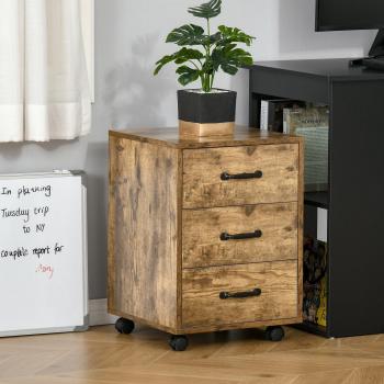 HOMCOM 3-Drawer Rolling File Cabinet