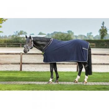 Bucas Pferde-Fleecedecke Show-Line 400g, 145cm, Navy/Grau