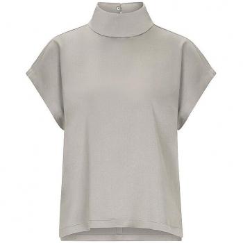 Drykorn Blusenshirt mit Stehkragen, Taupe, Damen, Größe 36