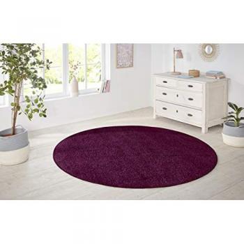 Round Velvet Black Berry Floor Covering