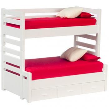 Cama Trundle Miniatura 1:12 para Casa de Muñecas