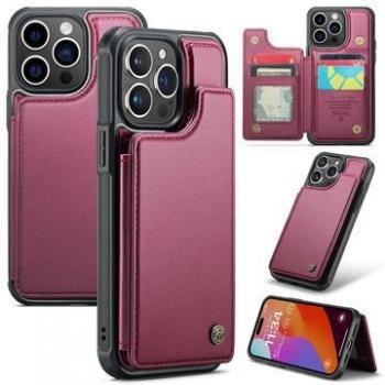 Étui C22 Caseme iPhone 15 Pro Max – Portefeuille RFID rouge