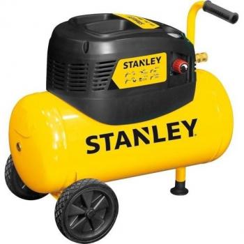 Compresseur Stanley D200/8/24 – Air comprimé 8 Bar, 24 L, 180 L/min, roues et poignée intégrées, système sans huile, teinte jaune