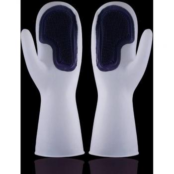 Dish Washing Silicone Scrubber Gloves