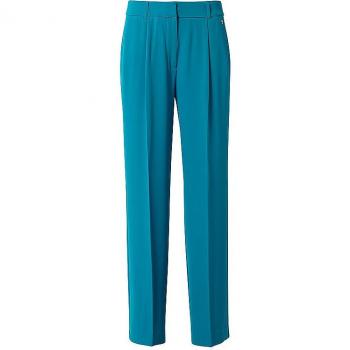 COMMA Damen Bundfaltenhose Regular Fit blau Größe 42