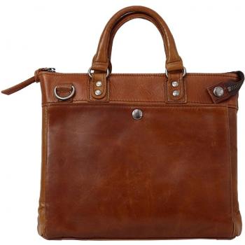 Sleek Chrome 2‑Way Tote with Shoulder Strap – Dark Chocolate Cowhide