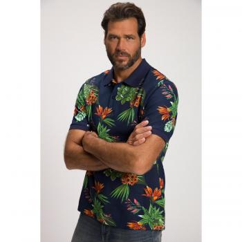 Maglia polo blu con stampa floreale, uomo, 6XL, cotone, JP1880