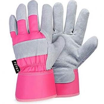 FZTEY Red Heavy Duty Gardening Gloves for Girls, Thorn Proof, Size 7