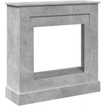 Concrete Grey Engineered Wood Fireplace Mantel 90x30x90 cm