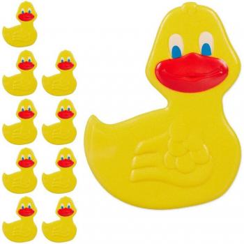 Coques de baignoire enfant – paquet 10 stickers canard jaune avec ventouses
