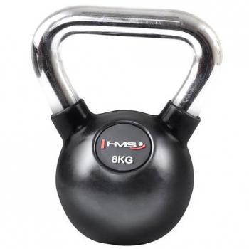 Kettlebell de caucho 8 kg con manija cromada