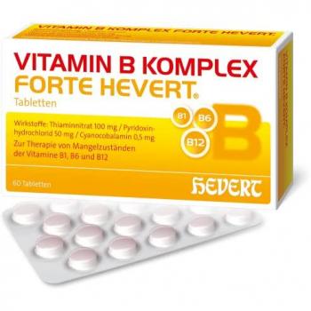 Vitamin B Komplex forte Hevert zur Therapie bei Mangelzuständen der Vitamine B1, B6 und B12, 60 Tabletten