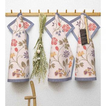 Serviette à vaisselle Rouge-Noir Floral – Ekelund Linneväveri
