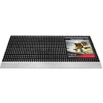 Fußmatte mit Alu-Anlaufkante schwarz/silber L430xB750xS22mm