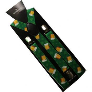 Winfox Bierglas-Motiv Elastische Y-Rückenhosenträger für Damen und Herren mit Klippe