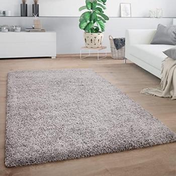 Tappeto Salotto Shaggy Morbido 160x220 cm Grigio