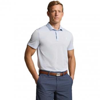 Tailored Fit Polo Shirt mit Label‑Stitching, Herren, hellblau M