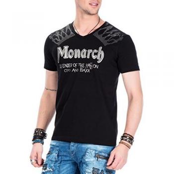 Herren CIPO & BAXX Kurzarm-Foil Tee XL – 5 % Elasthan, Slim Fit