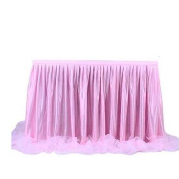 Ciel Doux – Jupe de Table Fileté avec Décoration en Tulle
