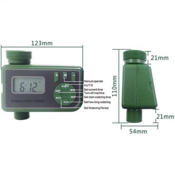 Controlador de riego electrónico con funciones múltiples y pantalla LCD, 1 ud