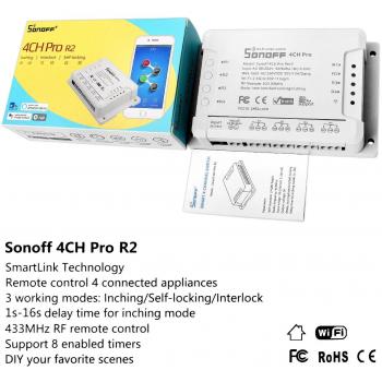 Switch Wireless Sonoff 4CH Pro R2 – Interruttore a 4 Gang con IFTTT