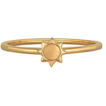 Cai Ring in 925er Sterling Silber, gelb vergoldet, Sonnen-Design, Gold
