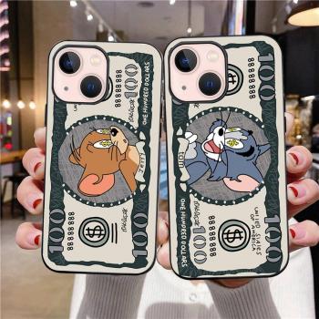 Custodia Nera J-1 Tom e Jerry per iPhone 13 – Cuoio di Bufalo