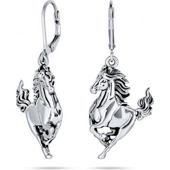 Equine Elegance: 925 Silver Gallop Earrings for Women & Teens