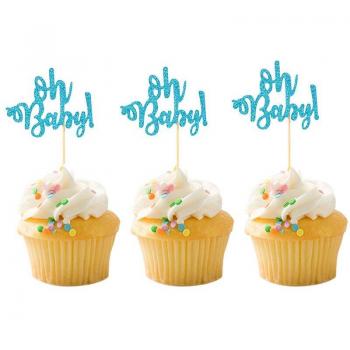 10pcs Rose Gold Cupcake Toppers for Baby Shower & Birthday