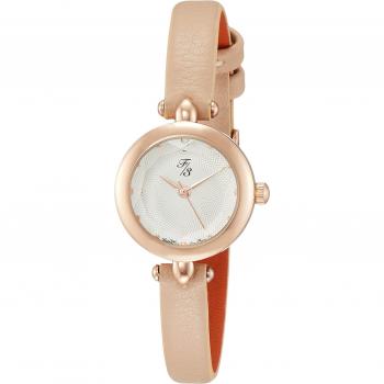 ALIAS Reloj F3 Beige, Clásico, Analógico y Resistente al Agua con Correa de Cuero