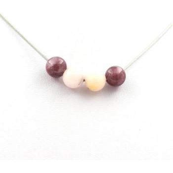 Bijou pendentif Lépidolite + Opale Rose 8 mm – A Bijoux