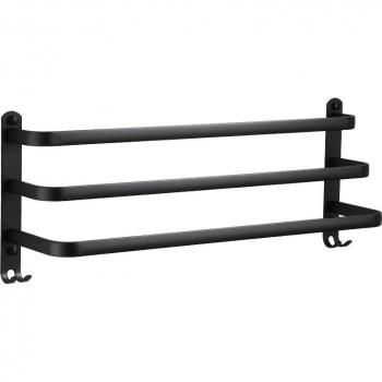 Single Layer Matte Black Towel Hanger