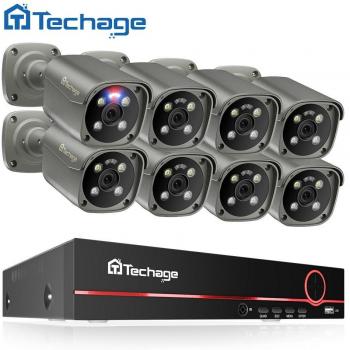 Techage 4K Video Surveillance System with Two-Way Audio