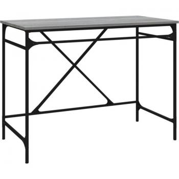 Meuble d’ordinateur Sonoma – Bureau en bois d’ingénierie, fer noir, 100 × 50 × 75 cm