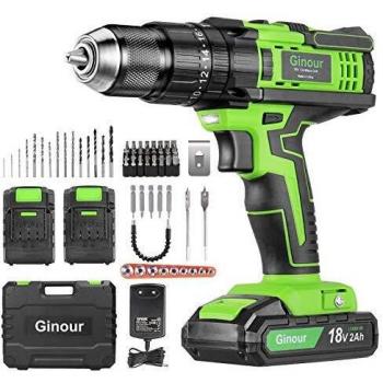 Atornillador Percutor 18V con Carga Rápida 1H y Ajuste de Par 20+3