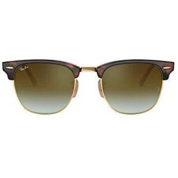 Ray-Ban Clubmaster Men's Sunglasses, 49mm, Multicolor Frame (Red Havana) with Green Course Lenses, Small Size
