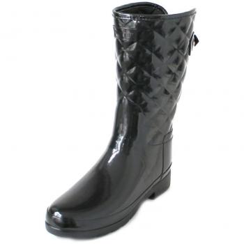 Hunter Refined Gloss Rubber Quilt Women's Short Wellington Boots
