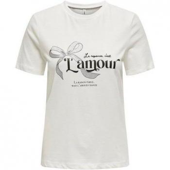 Camiseta de Manga Corta para Mujer Only Blanca