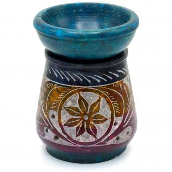 8cm Flower Pattern Soapstone Oil Burner